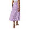 imageFloerns Womens Boho Floral High Waist Split A Line Midi SkirtDitsy Purple