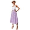 imageFloerns Womens Boho Floral High Waist Split A Line Midi SkirtDitsy Purple