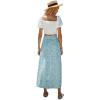 imageFloerns Womens Boho Floral High Waist Split A Line Midi SkirtLight Blue