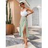imageFloerns Womens Boho Floral High Waist Split A Line Midi SkirtPale Green