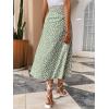 imageFloerns Womens Boho Floral High Waist Split A Line Midi SkirtPale Green