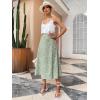 imageFloerns Womens Boho Floral High Waist Split A Line Midi SkirtPale Green