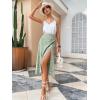 imageFloerns Womens Boho Floral High Waist Split A Line Midi SkirtPale Green