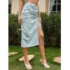 imageFloerns Womens Boho Floral High Waist Split A Line Midi SkirtPastel Blue