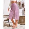 imageFloerns Womens Boho Floral High Waist Split A Line Midi SkirtPurple Ditsy Floral