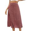 imageFloerns Womens Boho Floral High Waist Split A Line Midi SkirtRed Floral