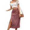 imageFloerns Womens Boho Floral High Waist Split A Line Midi SkirtRed Floral
