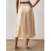 imageFloerns Womens Boho Floral High Waist Split A Line Midi SkirtSolid Apricot