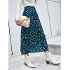 imageFloerns Womens Boho Floral High Waist Split A Line Midi SkirtTeal Blue