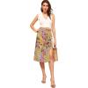 imageFloerns Womens Boho Floral High Waist Split A Line Midi SkirtYellow