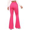 imageFloerns Womens High Waisted Flare Jeans Frayed Raw Hem Bell Bottom Denim PantsHot Pink