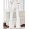 imageFloerns Womens High Waisted Flare Jeans Frayed Raw Hem Bell Bottom Denim PantsWhite
