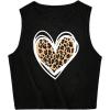 imageFloerns Girls Graphic Print Sleeveless Round Neck Slim Fit Crop Tank TopBlack