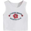 imageFloerns Girls Graphic Print Sleeveless Round Neck Slim Fit Crop Tank TopWhite