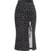 imageFloerns Womens Boho Floral High Waist Split A Line Midi SkirtBlack Ink White