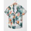 imageFloerns Mens Casual Tropical Print Button Down Short Sleeve Hawaiian ShirtBeige Green Tropical