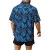 imageFloerns Mens Casual Tropical Print Button Down Short Sleeve Hawaiian ShirtBlue Leaf