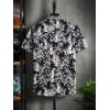 imageFloerns Mens Casual Tropical Print Button Down Short Sleeve Hawaiian ShirtMulti Black