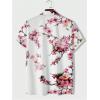 imageFloerns Mens Casual Tropical Print Button Down Short Sleeve Hawaiian ShirtPink Flower