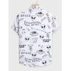 imageFloerns Mens Casual Tropical Print Button Down Short Sleeve Hawaiian ShirtWhite Graphic