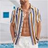 imageFloerns Mens Casual Tropical Print Button Down Short Sleeve Hawaiian ShirtYellow Multi