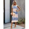 imageFloerns Womens Casual Tie Dye Sleeveless Split Thigh Tank Top Midi DressBlue