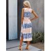 imageFloerns Womens Casual Tie Dye Sleeveless Split Thigh Tank Top Midi DressBlue