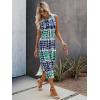 imageFloerns Womens Casual Tie Dye Sleeveless Split Thigh Tank Top Midi DressBlue Green