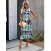 imageFloerns Womens Casual Tie Dye Sleeveless Split Thigh Tank Top Midi DressBlue Green