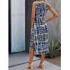 imageFloerns Womens Casual Tie Dye Sleeveless Split Thigh Tank Top Midi DressBlue Ink