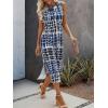 imageFloerns Womens Casual Tie Dye Sleeveless Split Thigh Tank Top Midi DressBlue Ink