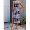 imageFloerns Womens Casual Tie Dye Sleeveless Split Thigh Tank Top Midi DressBlue and Purple