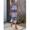 imageFloerns Womens Casual Tie Dye Sleeveless Split Thigh Tank Top Midi DressBlue and Purple