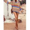 imageFloerns Womens Colorful Sweater Crochet Open Knit Long Sleeve Drop Shoulder Oversized SweaterOrange Multi
