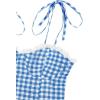 imageFloerns Womens Gingham Print tie Shoulder Sleeveless Ruffle Hem cami DressBlue and White