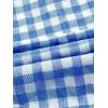 imageFloerns Womens Gingham Print tie Shoulder Sleeveless Ruffle Hem cami DressBlue and White