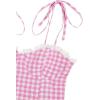 imageFloerns Womens Gingham Print tie Shoulder Sleeveless Ruffle Hem cami DressPink Plaid