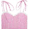 imageFloerns Womens Gingham Print tie Shoulder Sleeveless Ruffle Hem cami DressPink Plaid