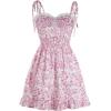 imageFloerns Womens Gingham Print tie Shoulder Sleeveless Ruffle Hem cami DressPurple
