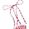 imageFloerns Womens Gingham Print tie Shoulder Sleeveless Ruffle Hem cami DressRed and White