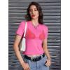 imageFloerns Womens Graphic Tees Summer Short Sleeve Bra Print T Shirts Crop TopPink