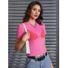 imageFloerns Womens Graphic Tees Summer Short Sleeve Bra Print T Shirts Crop TopPink