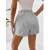 imageFloerns Womens Striped Print Elastic High Waist Wide Leg Casual ShortsGrey