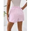imageFloerns Womens Striped Print Elastic High Waist Wide Leg Casual ShortsPink