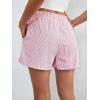 imageFloerns Womens Striped Print Elastic High Waist Wide Leg Casual ShortsRed and White
