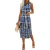 imageFloerns Womens Casual Tie Dye Sleeveless Split Thigh Tank Top Midi DressBlue Ink