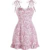 imageFloerns Womens Gingham Print tie Shoulder Sleeveless Ruffle Hem cami DressPurple