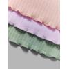 imageFloerns Girls 3 Pcs Short Sleeve Lettuce Trim Rib Knit Tee Shirt Crop TopGreen Purple Pink