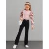 imageFloerns Girls Casual Puff Long Sleeve Round Neck Rib Knit Blouse Tee TopsDusty Pink