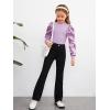 imageFloerns Girls Casual Puff Long Sleeve Round Neck Rib Knit Blouse Tee TopsLilac Purple